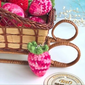 Amigurumi strawberry keychain